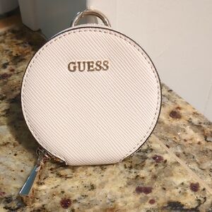 GUESS Alexie Round Cream Coin Pouch